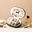 small travel jewelry box beige