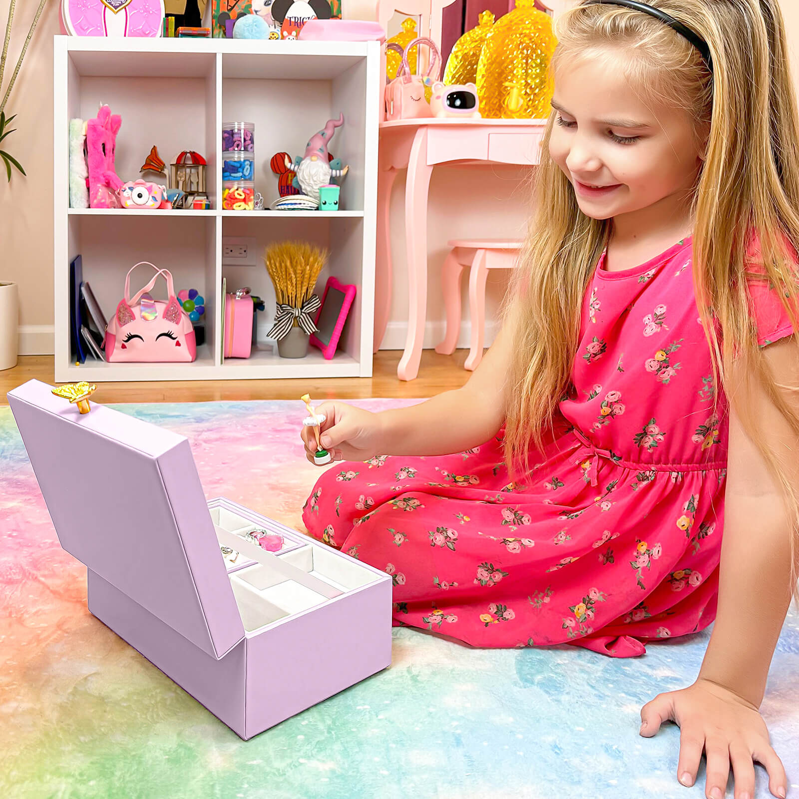 musical ballerina jewelry gift box for girls purple