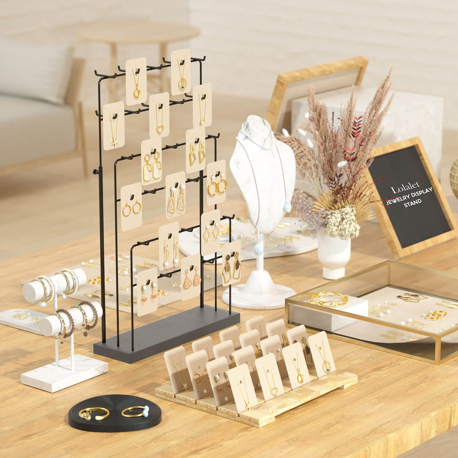 Earring Display Stand for Retail with 24 Hooks