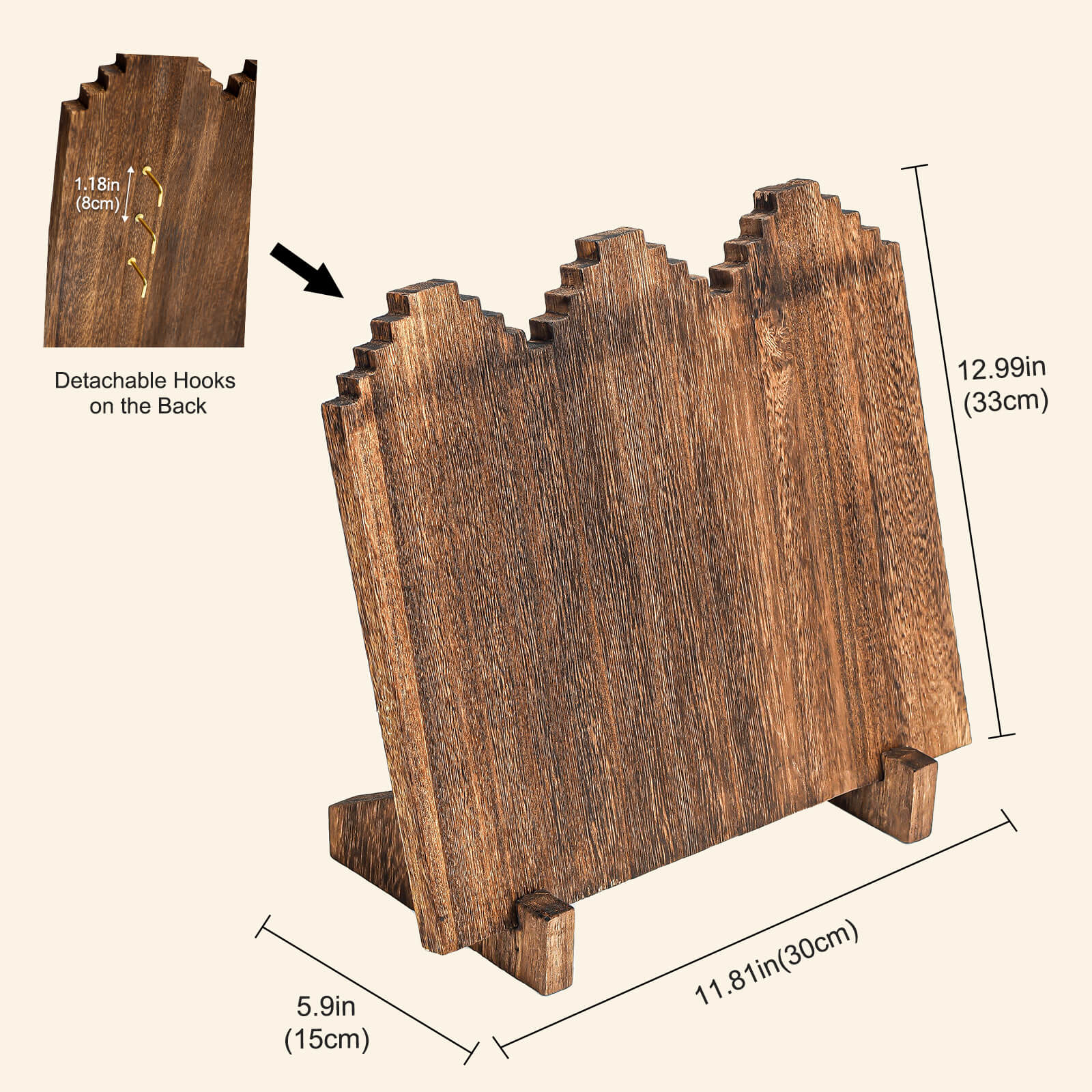 Wooden Necklace Display Stand for Retail