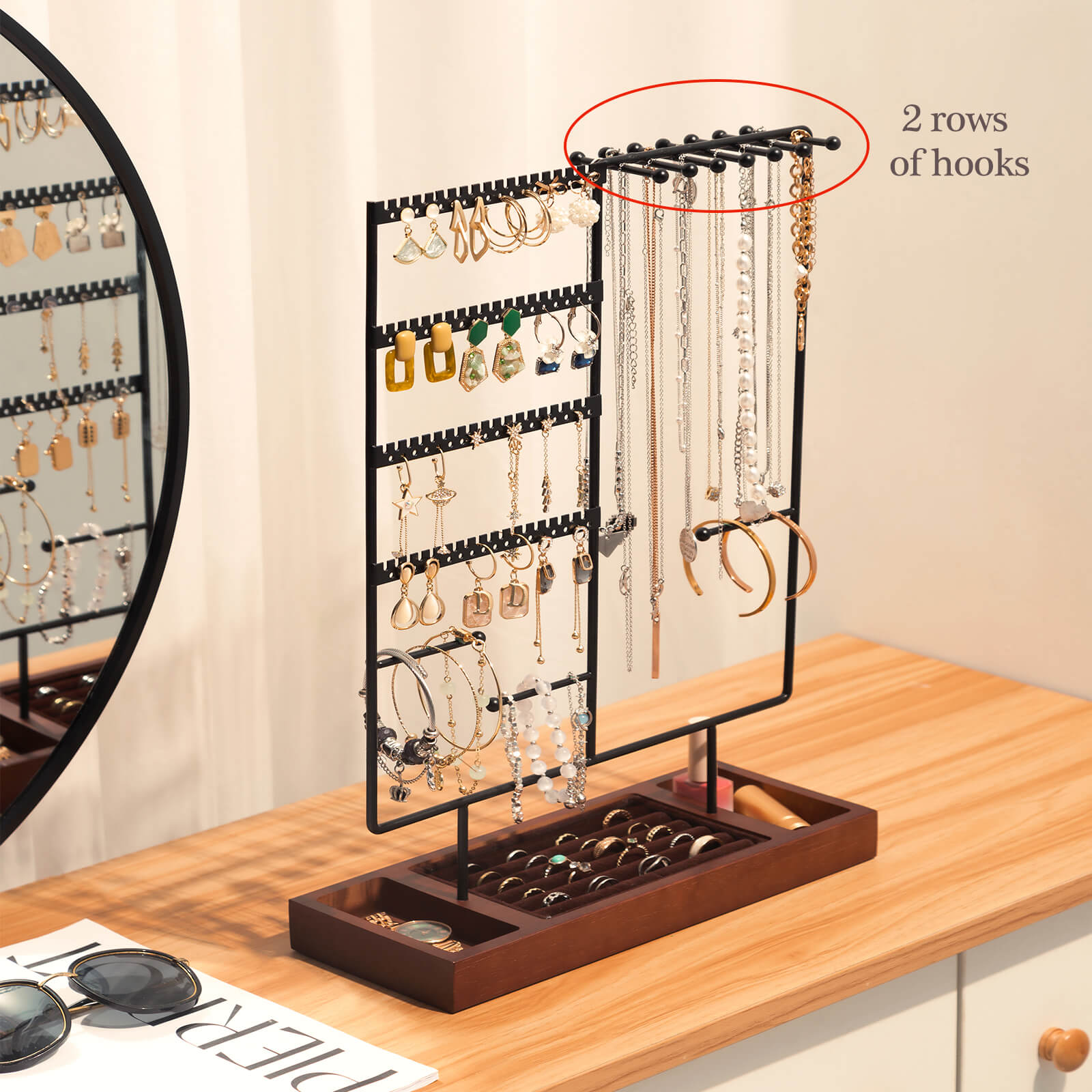 wooden jewelry display stands