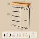 Wall Mount wooden Jewelry Organizer