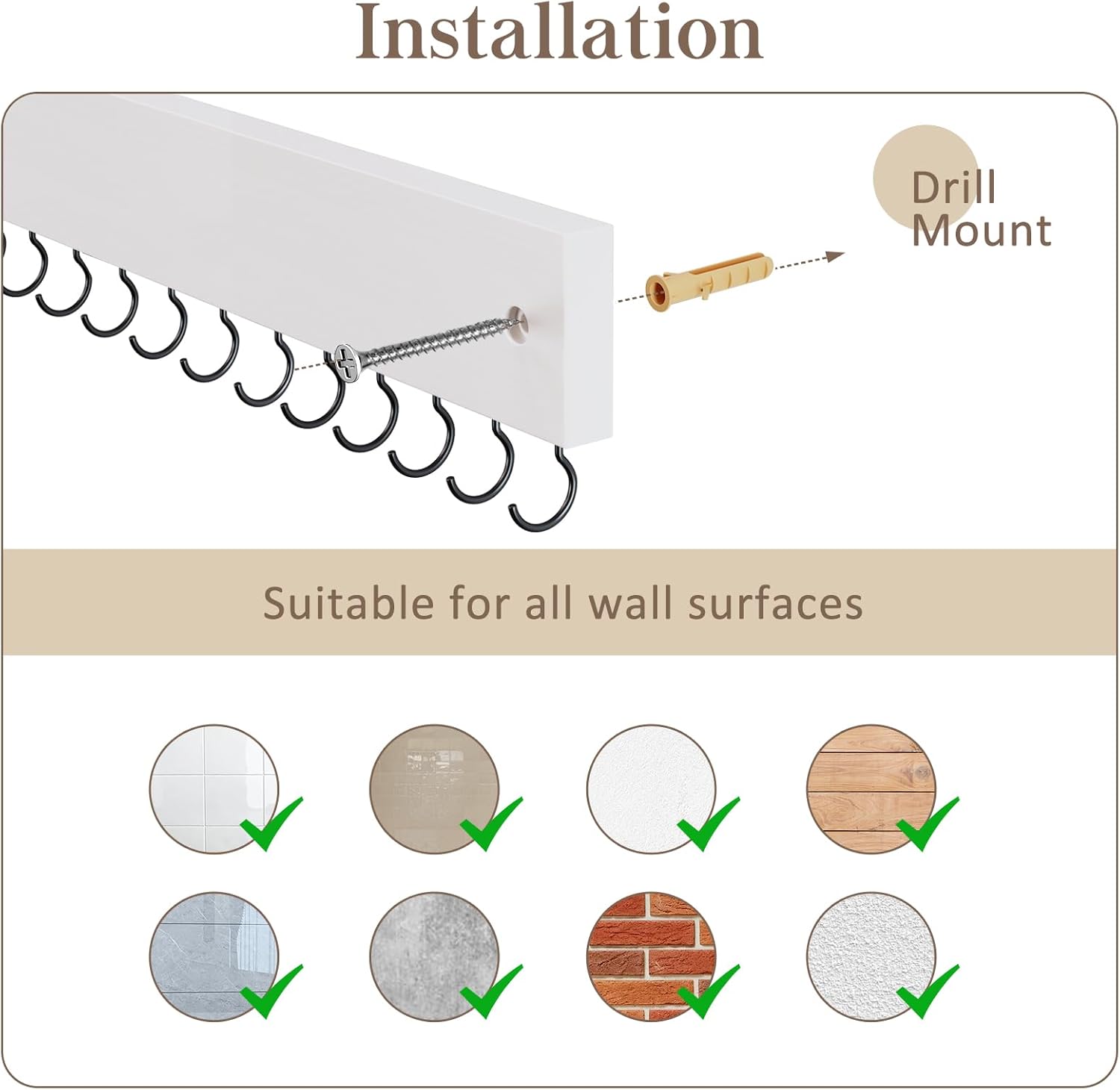 Wall Mount Wooden Necklace Organizer