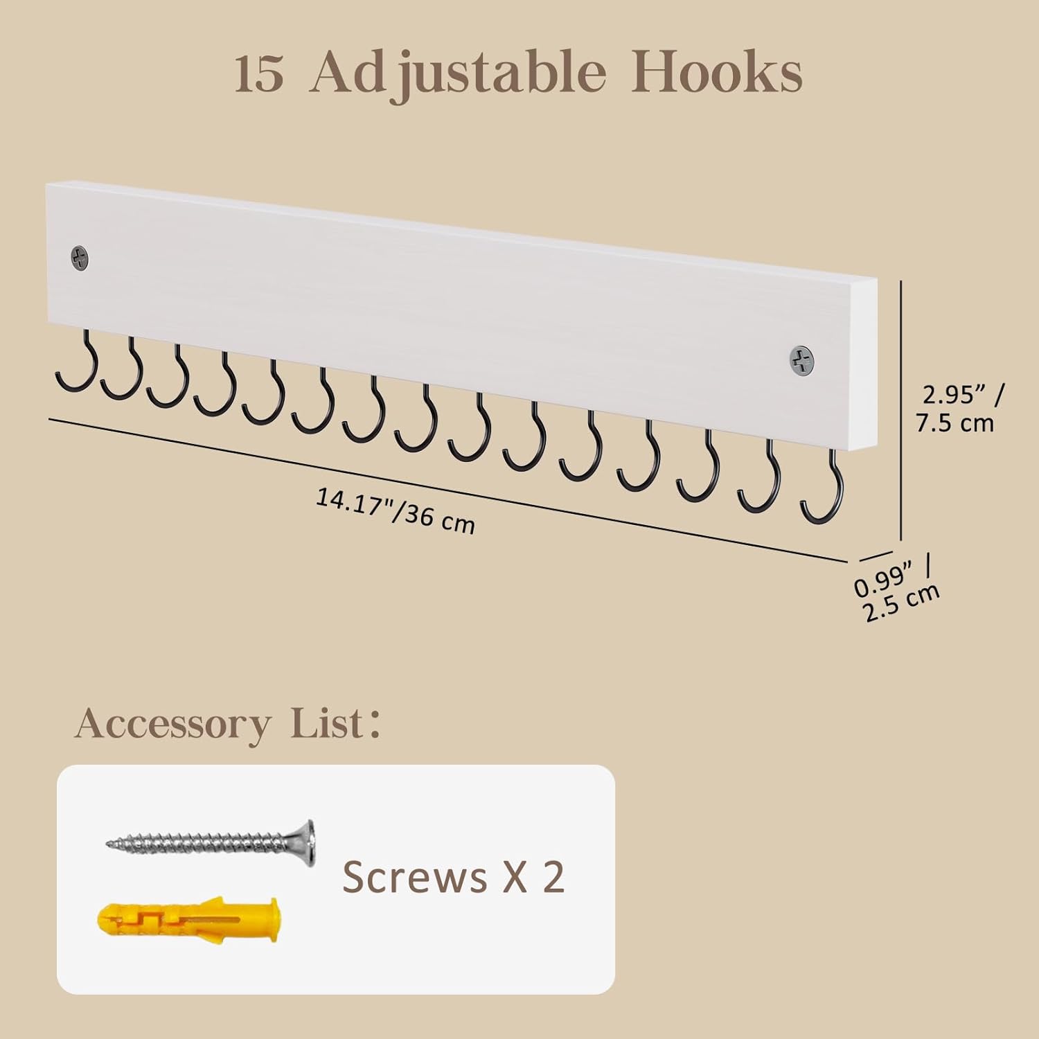 Wall Mount Wooden Necklace Organizer