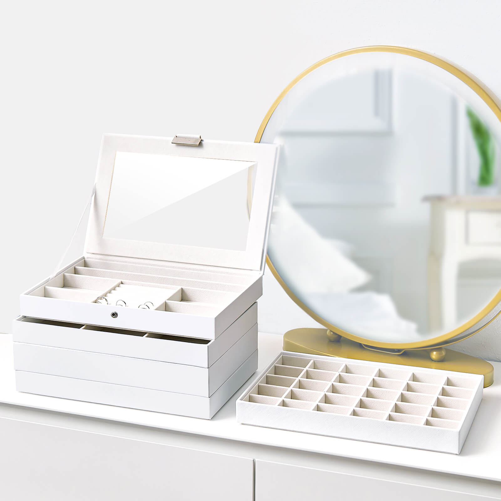 Stackable Jewelry Tray Boxes (5 Layers)