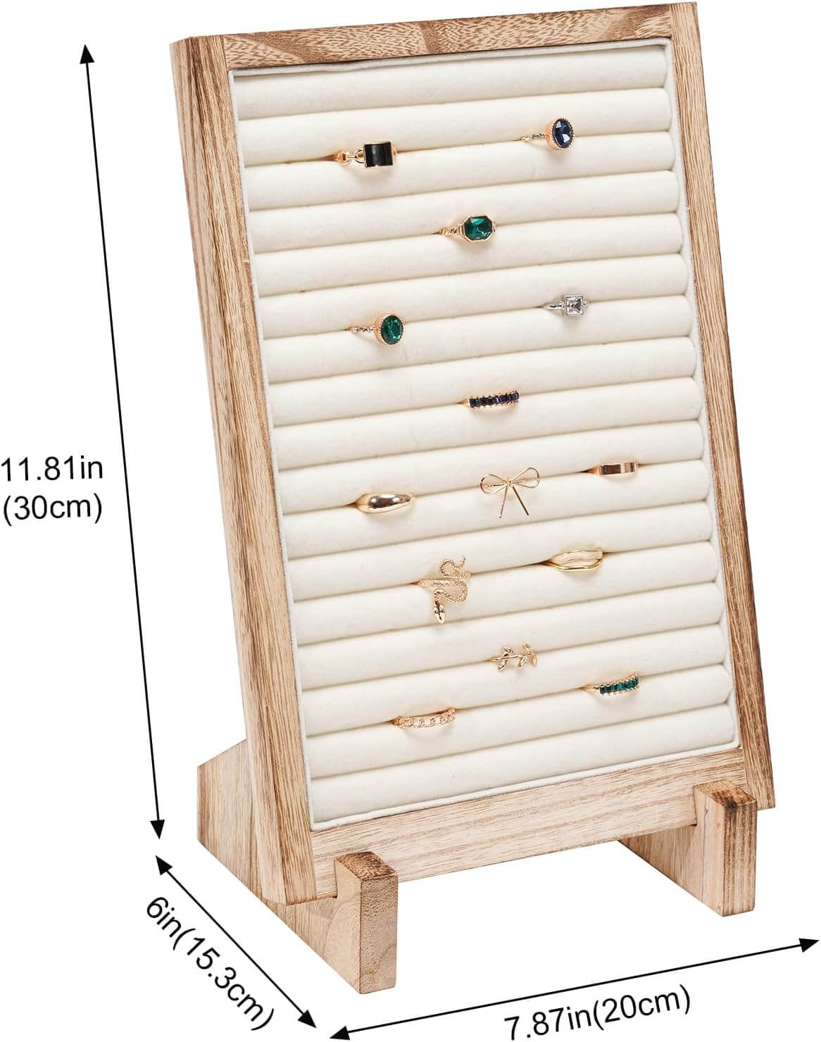 wooden rings jewelry stand for retail