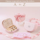 small travel jewelry box with letter