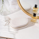 small travel jewelry box beige