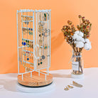 rotating jewelry stand display white