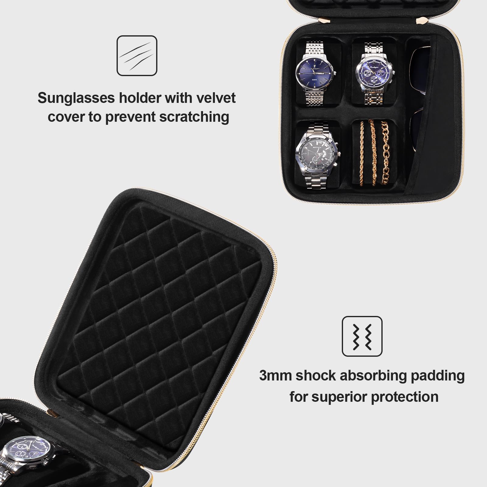 Portable EVA Hard Shell Watch Case for Travel