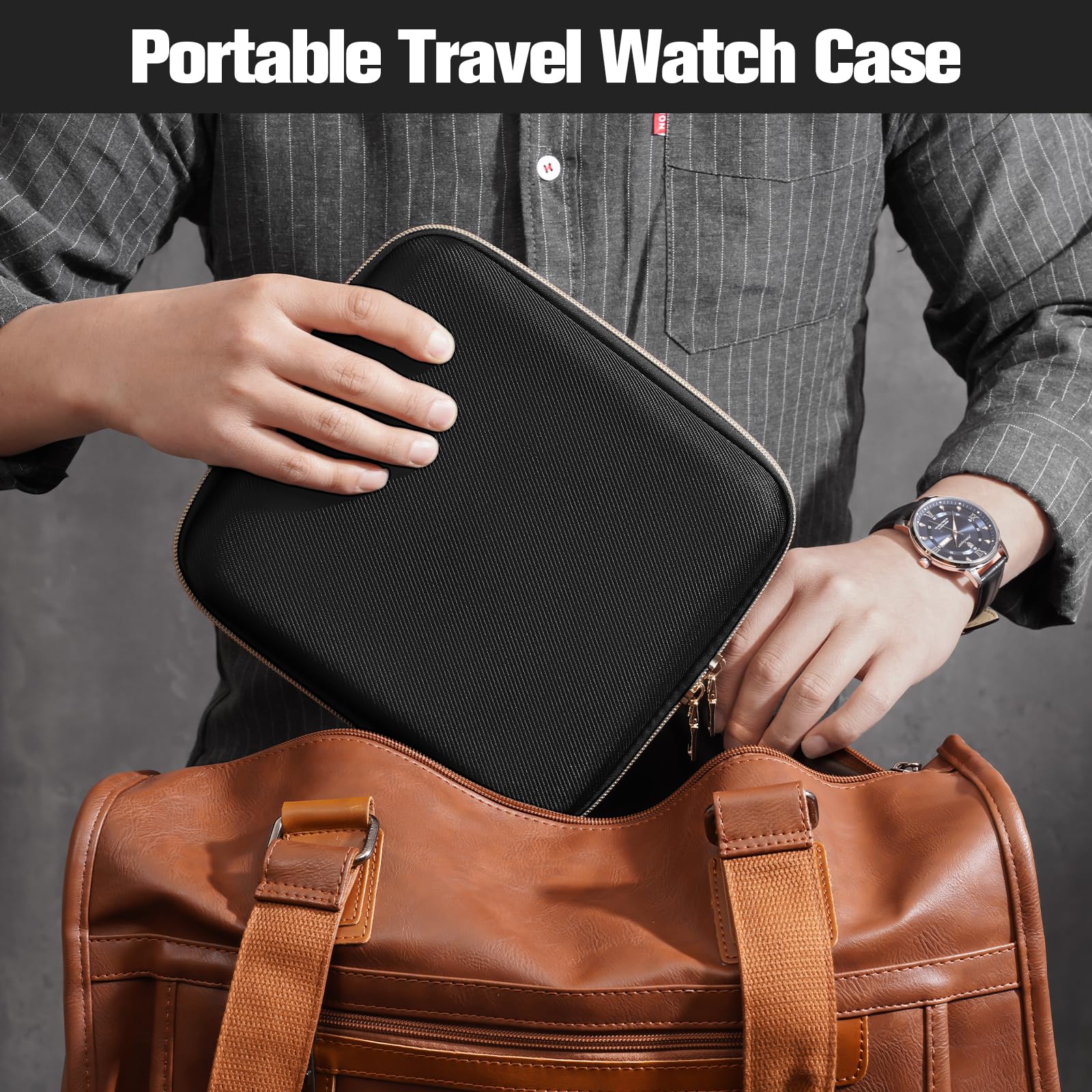 Portable EVA Hard Shell Watch Case for Travel