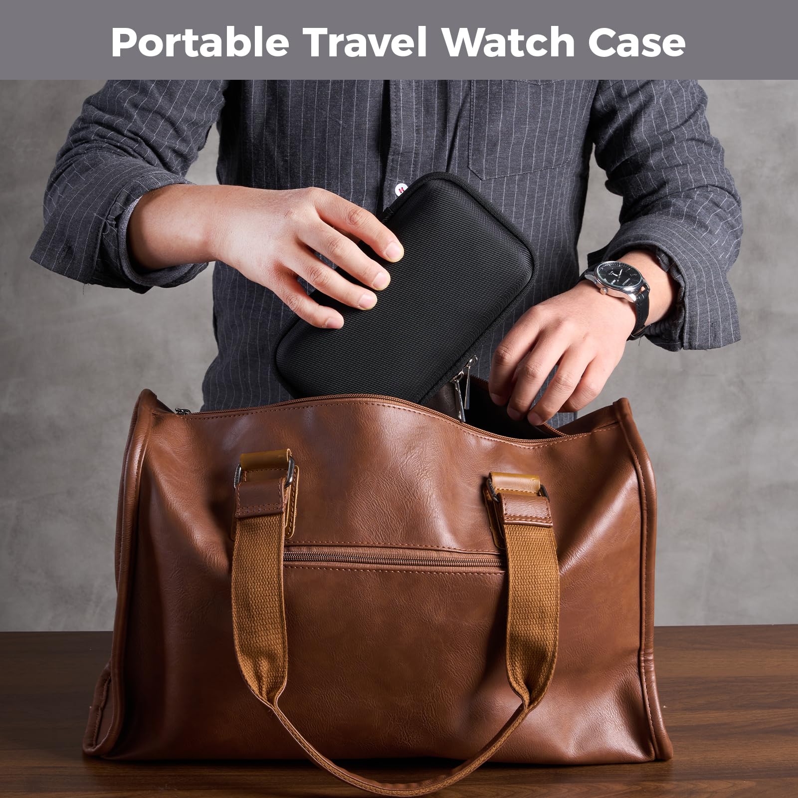 Portable EVA Hard Shell Watch Case for Travel