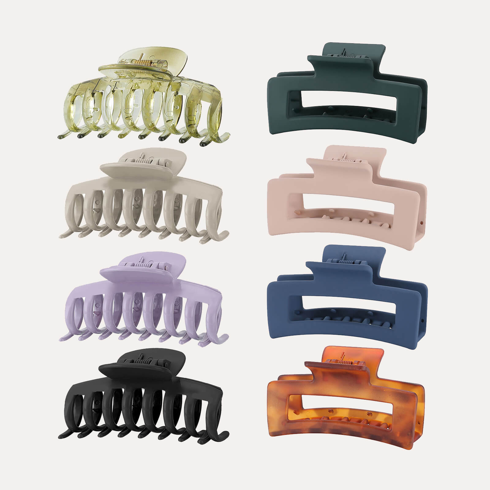 Lolalet Hair Clip, 8 Colors Hair Claws Clips - One Size Fits All, Non Slip, Wide Application, For Any Ages & Occasions, Farewell to The Hot Climate (8 Count)