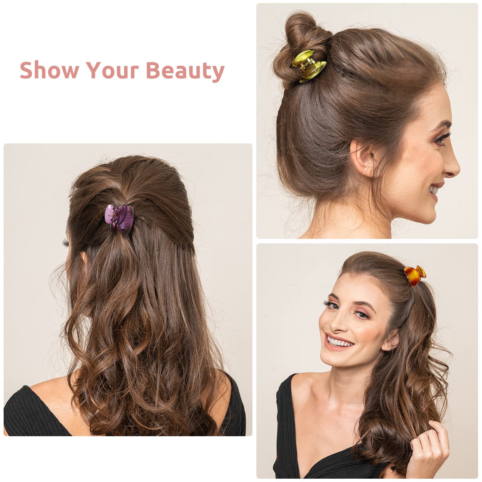 12-Pack Mini Cute Non-Slip Hair Claw Clips