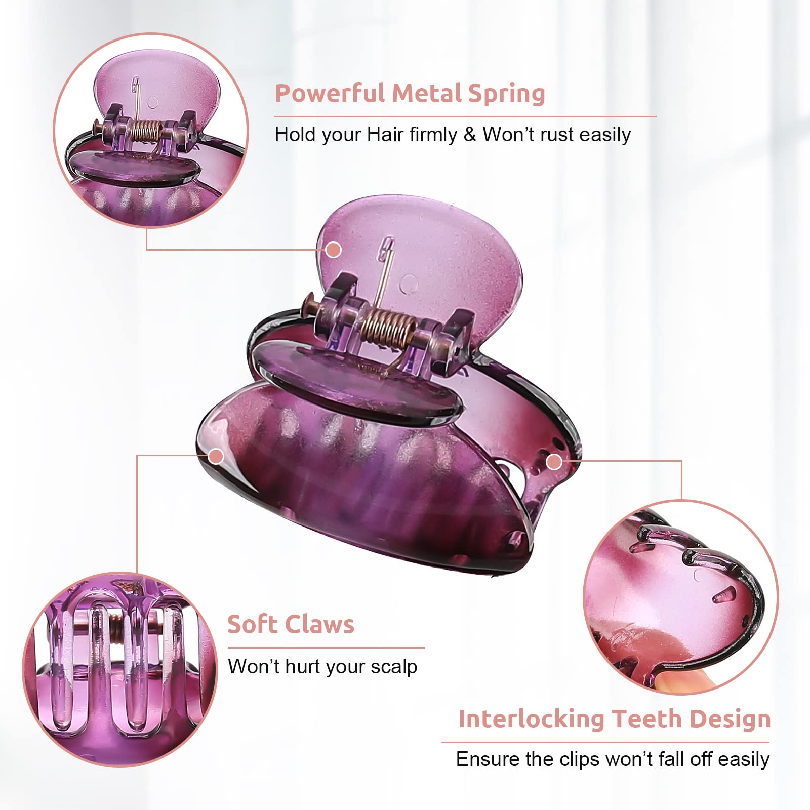 12-Pack Mini Cute Non-Slip Hair Claw Clips