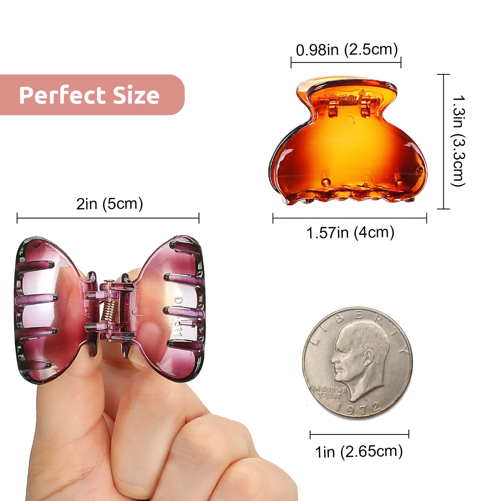 12-Pack Mini Cute Non-Slip Hair Claw Clips