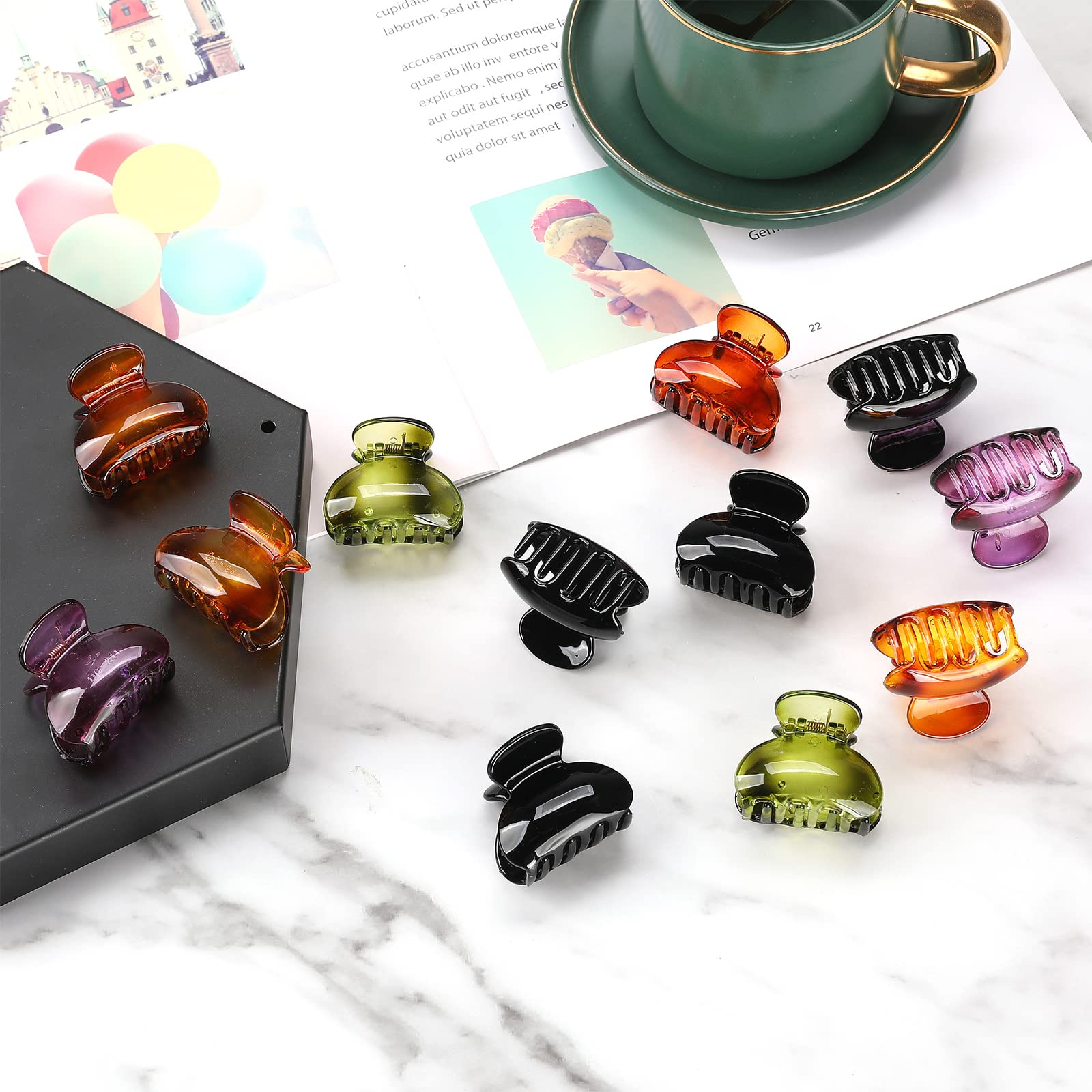 12-Pack Mini Cute Non-Slip Hair Claw Clips