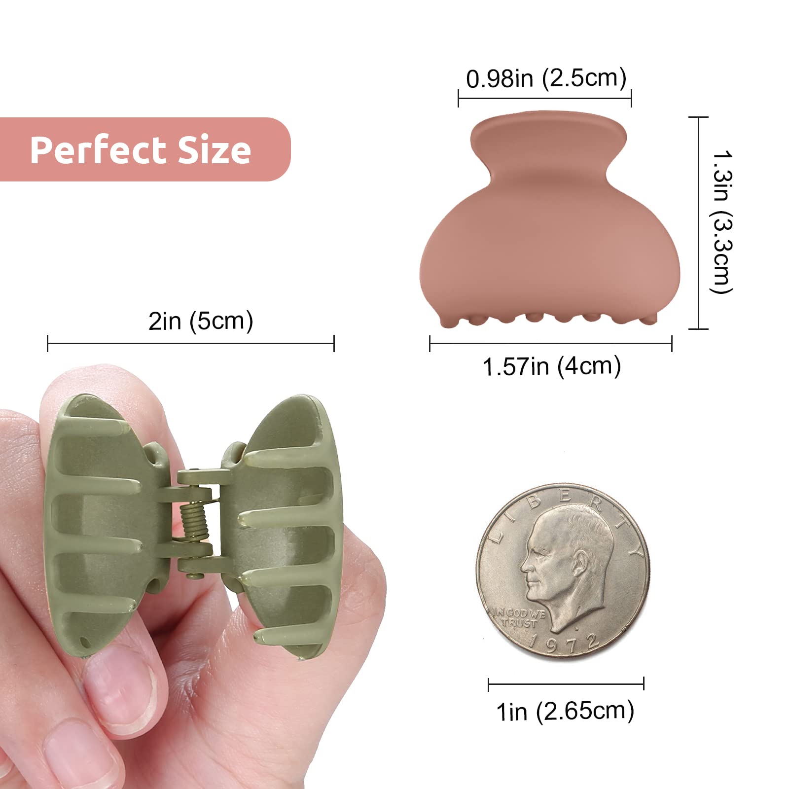 12-Pack Mini Cute Non-Slip Hair Claw Clips