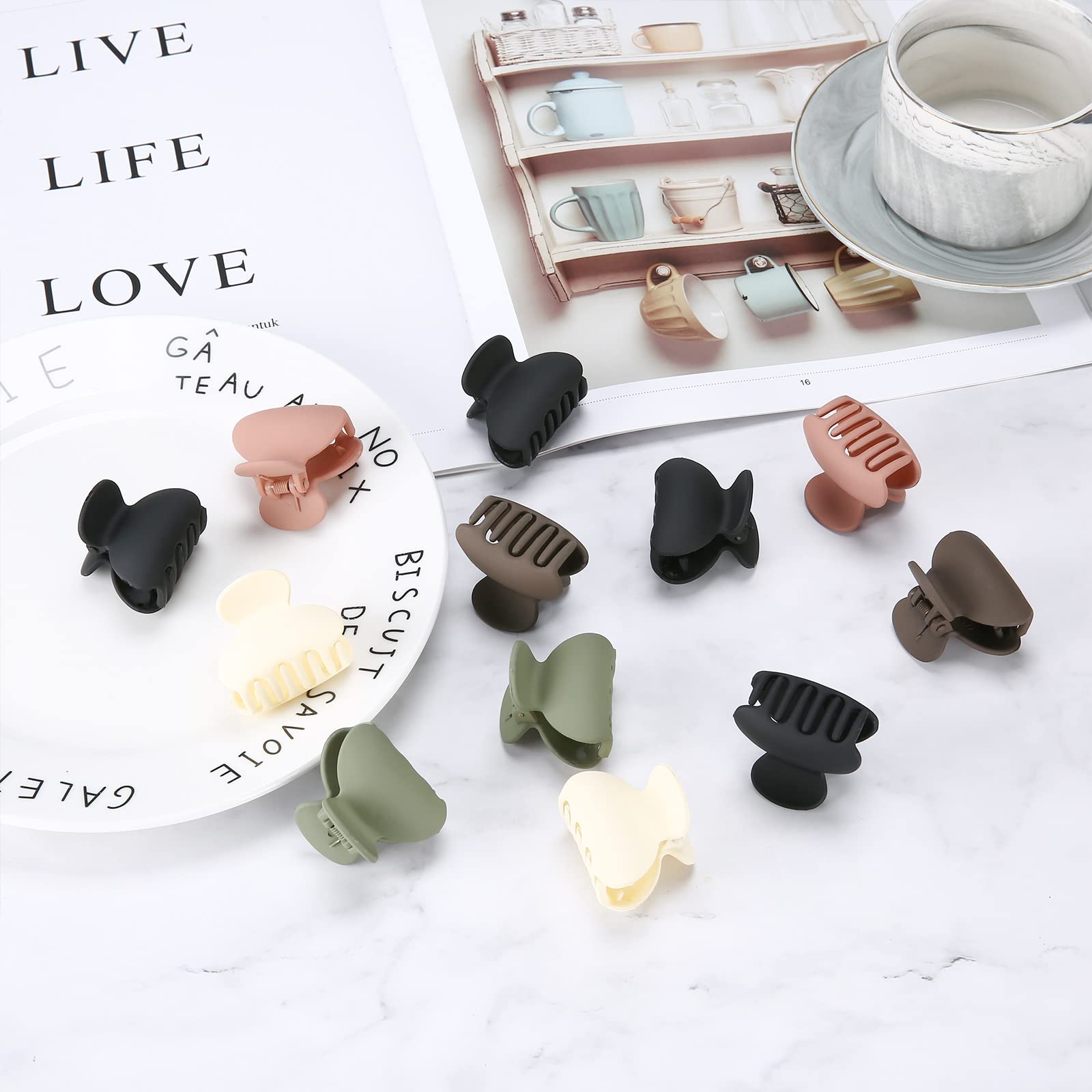 12-Pack Mini Cute Non-Slip Hair Claw Clips