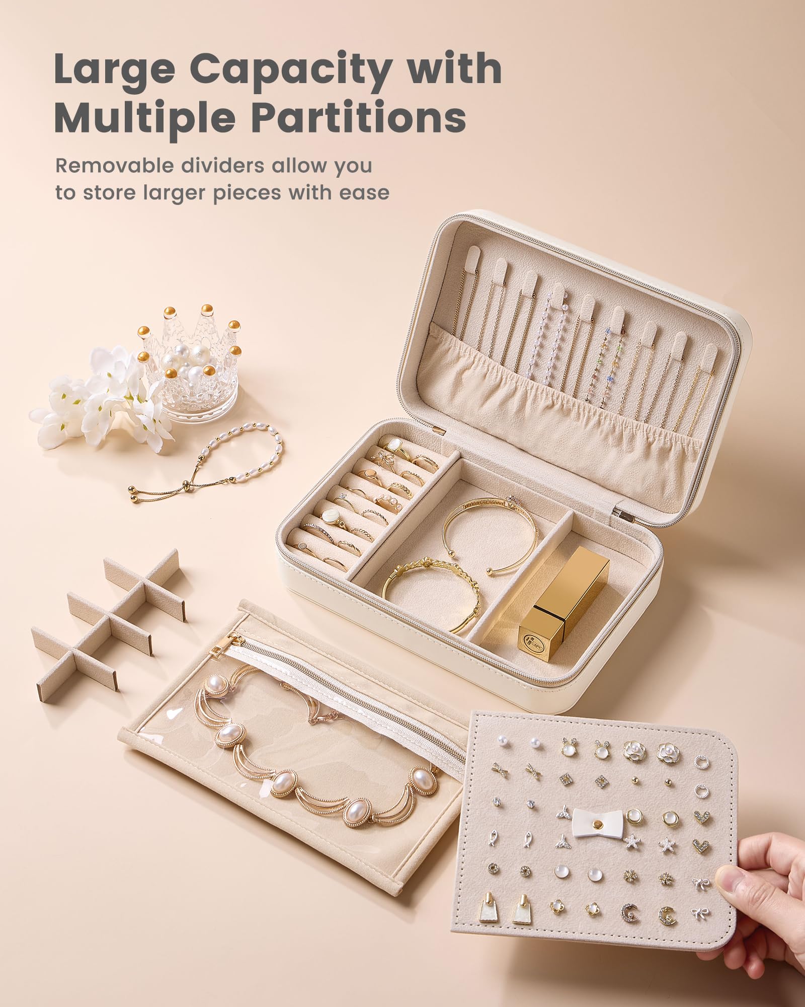 Travel Portable Jewelry Case with Storage Bag