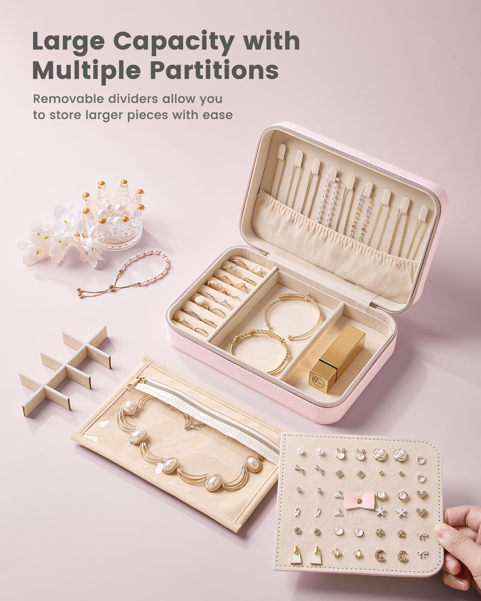 Travel Portable Jewelry Case with Storage Bag