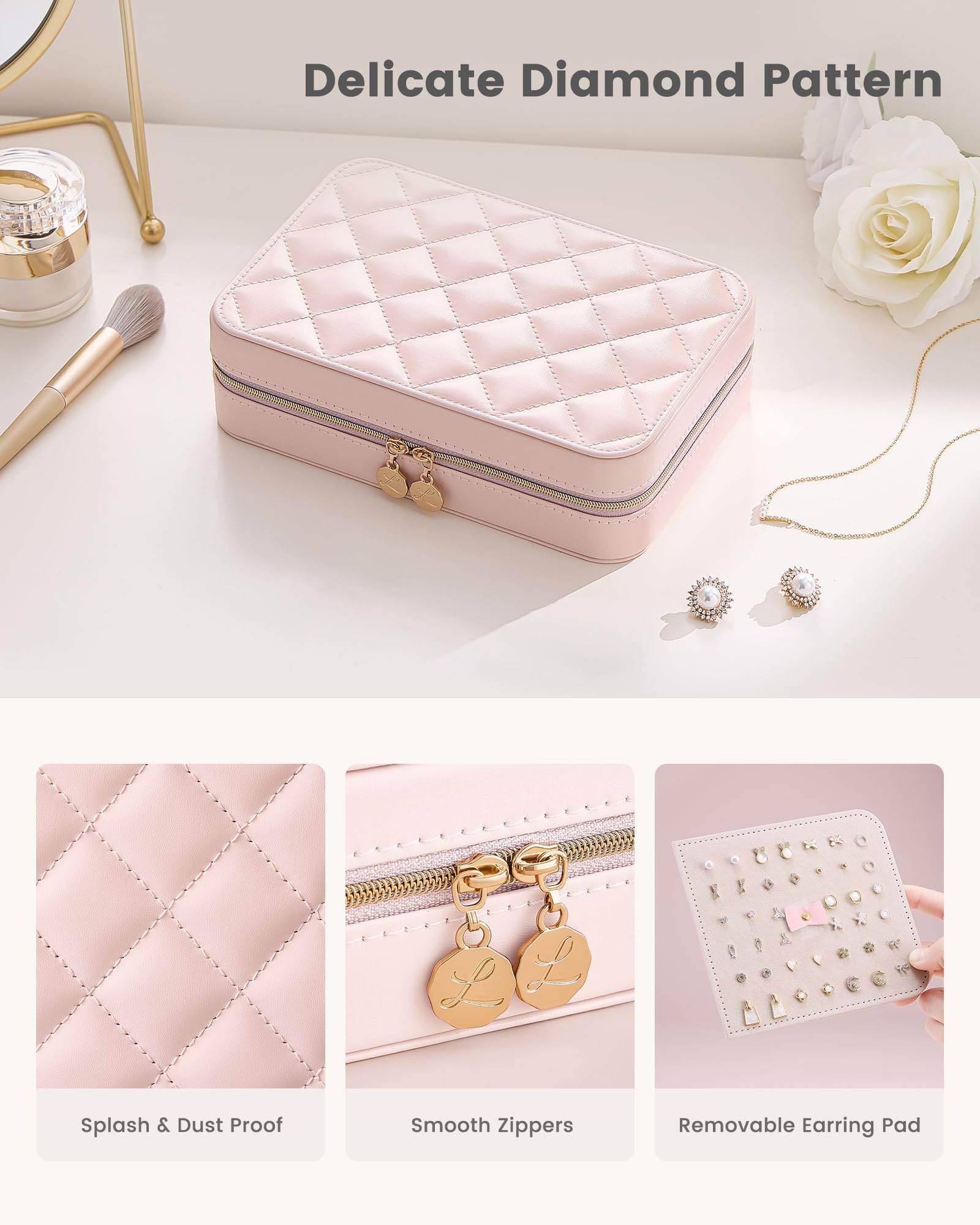 Travel Portable Jewelry Case with Storage Bag