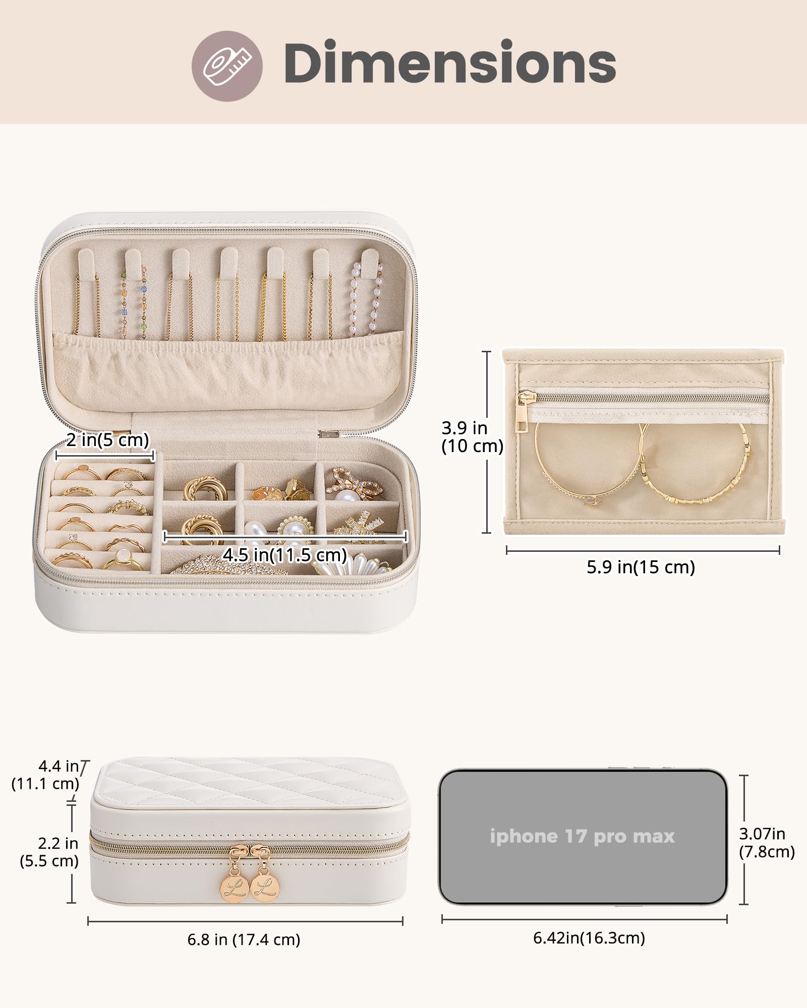 Travel Portable Jewelry Case with Storage Bag