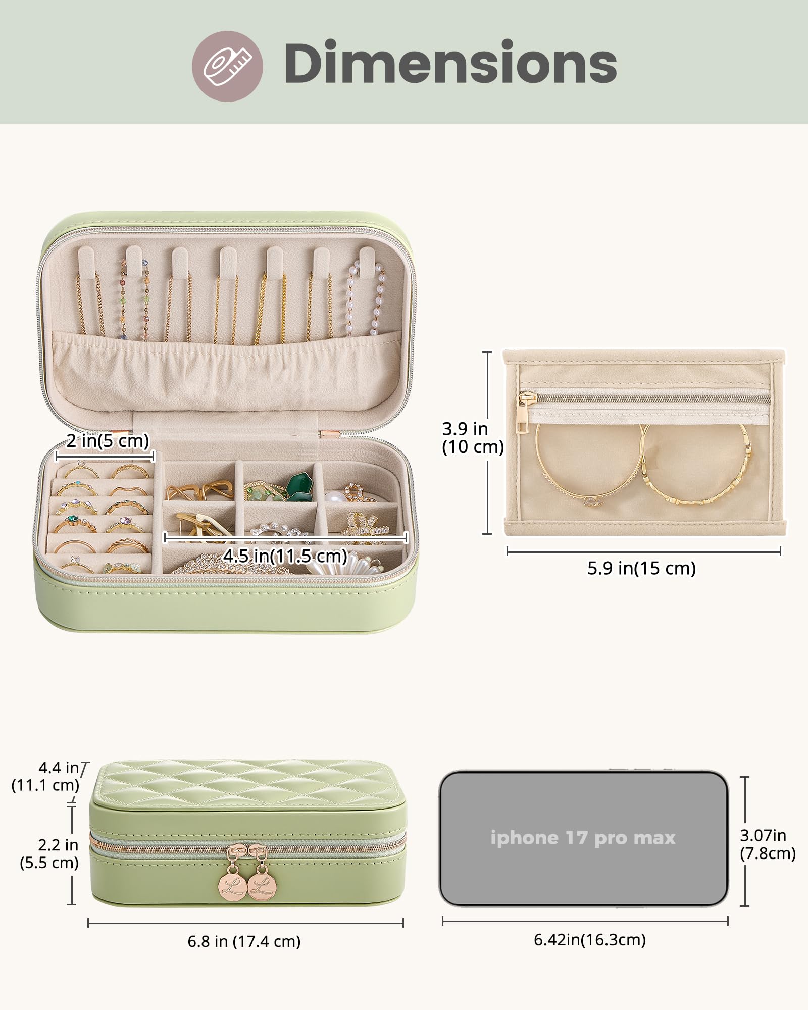 Travel Portable Jewelry Case with Storage Bag