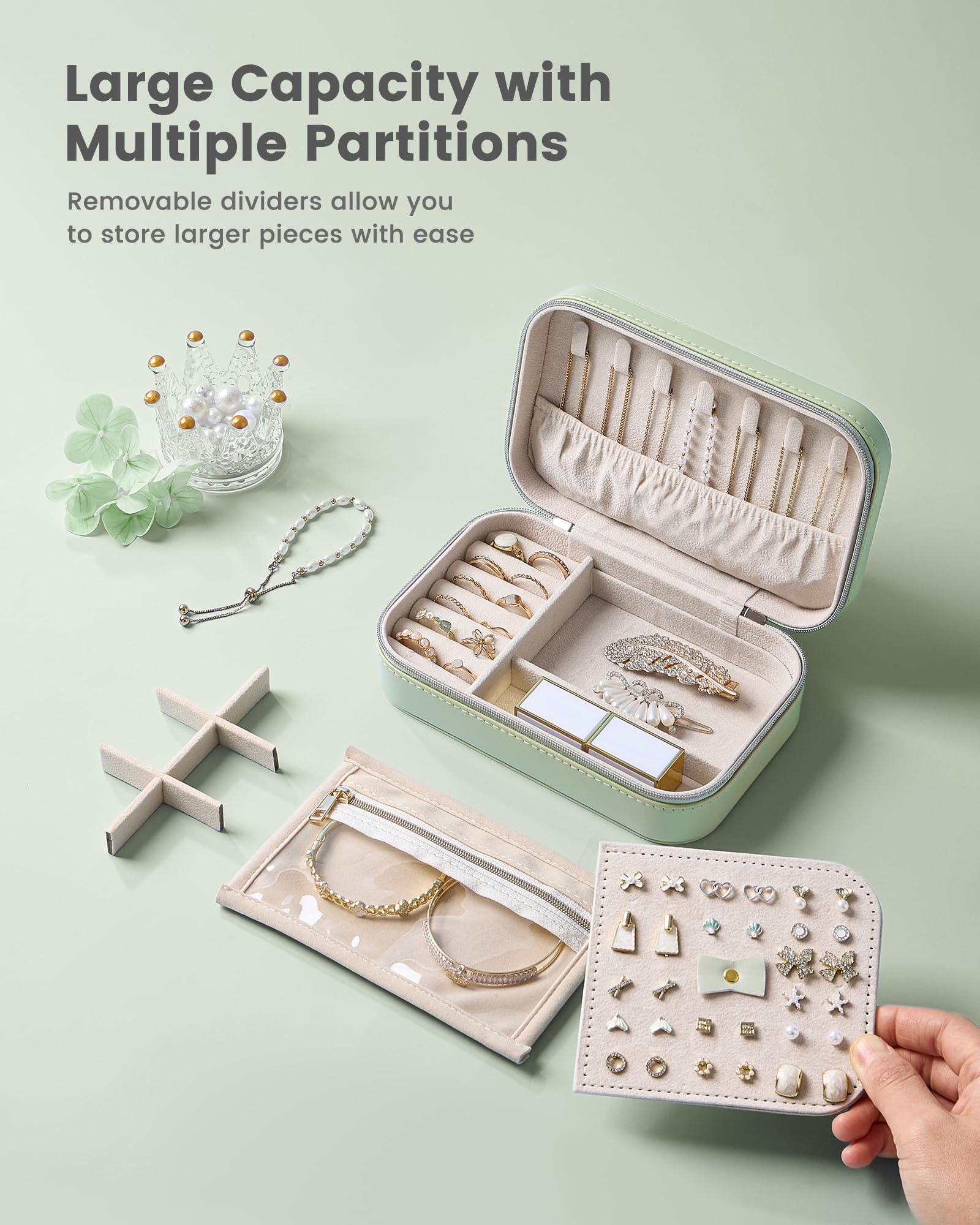 Travel Portable Jewelry Case with Storage Bag