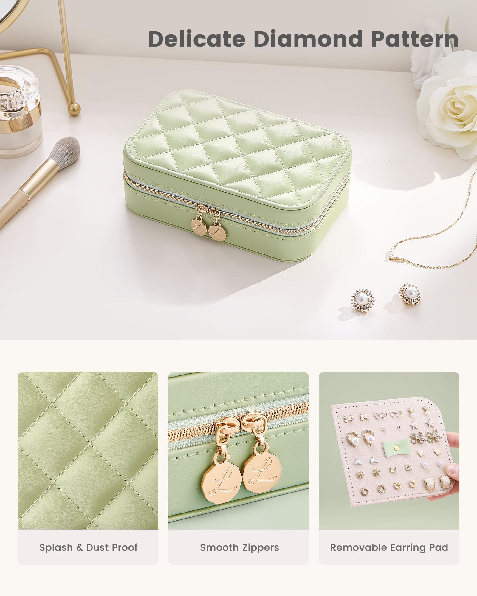 Travel Portable Jewelry Case with Storage Bag
