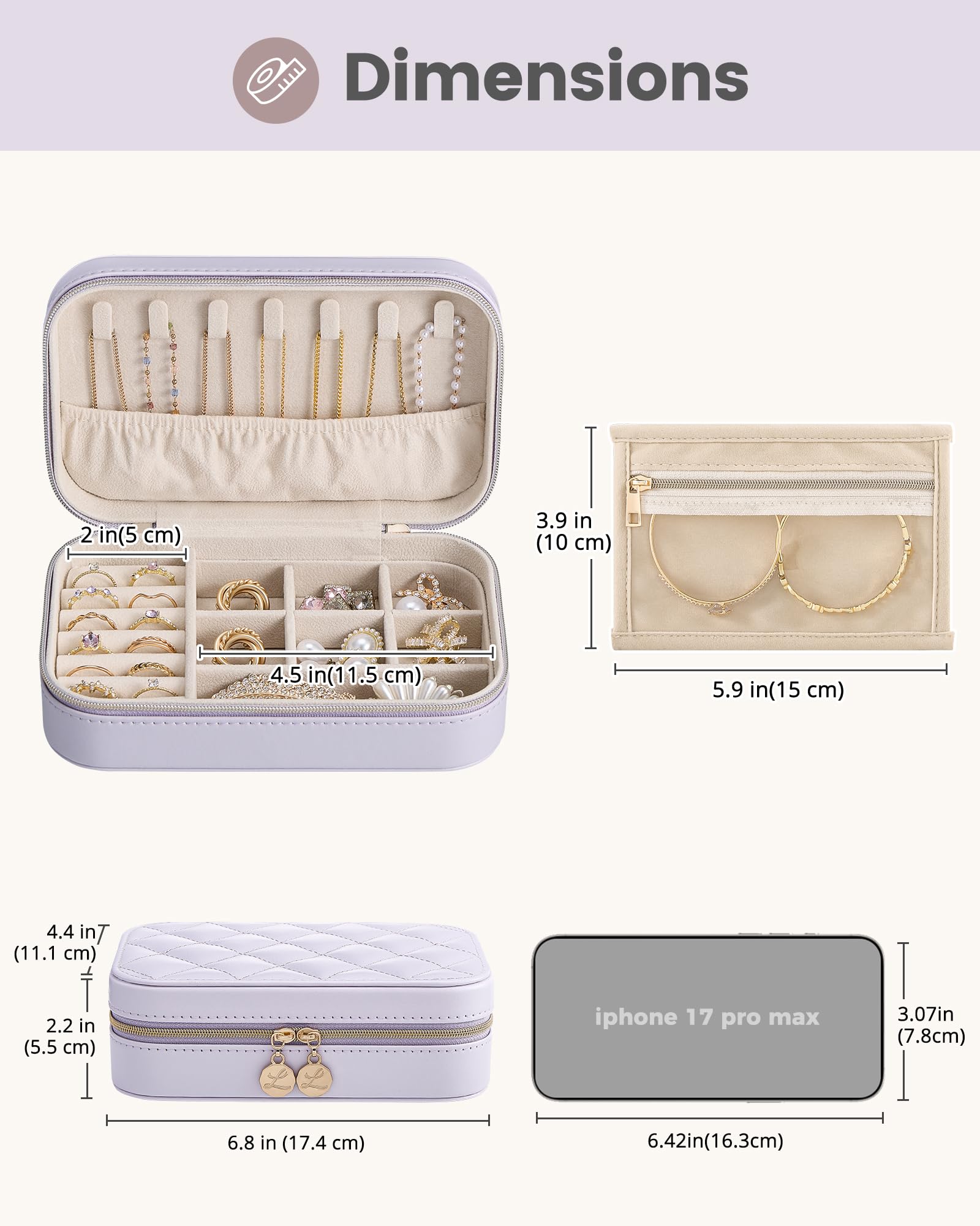 Travel Portable Jewelry Case with Storage Bag