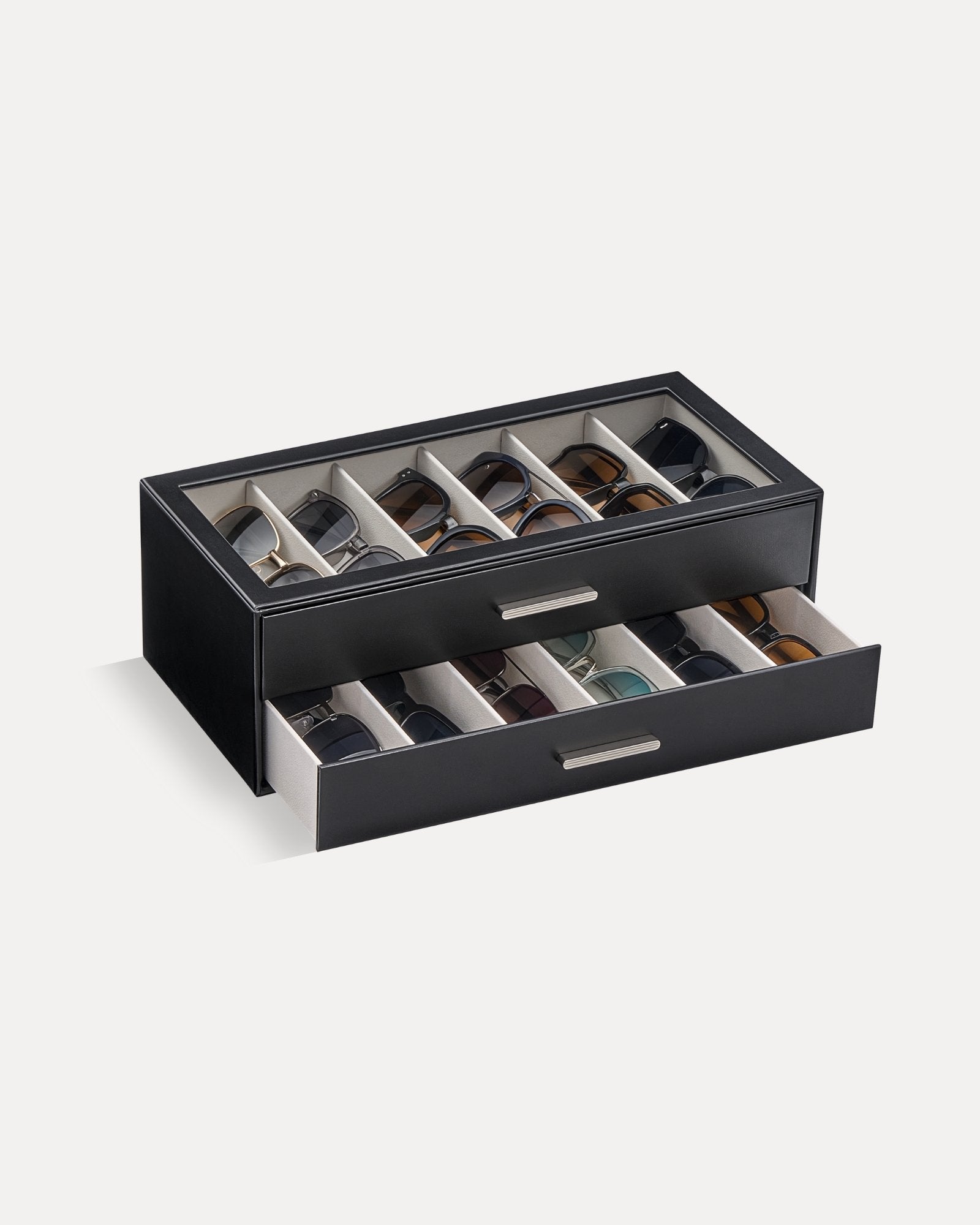 Glasses & Sunglasses Organizer Box with Clear Glass Lid