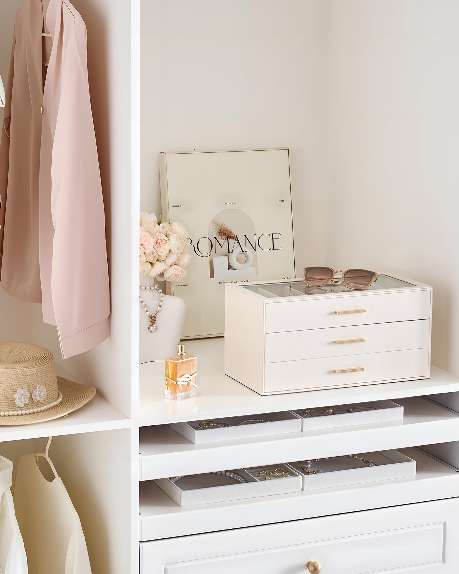 Glasses & Sunglasses Organizer Box with Clear Glass Lid