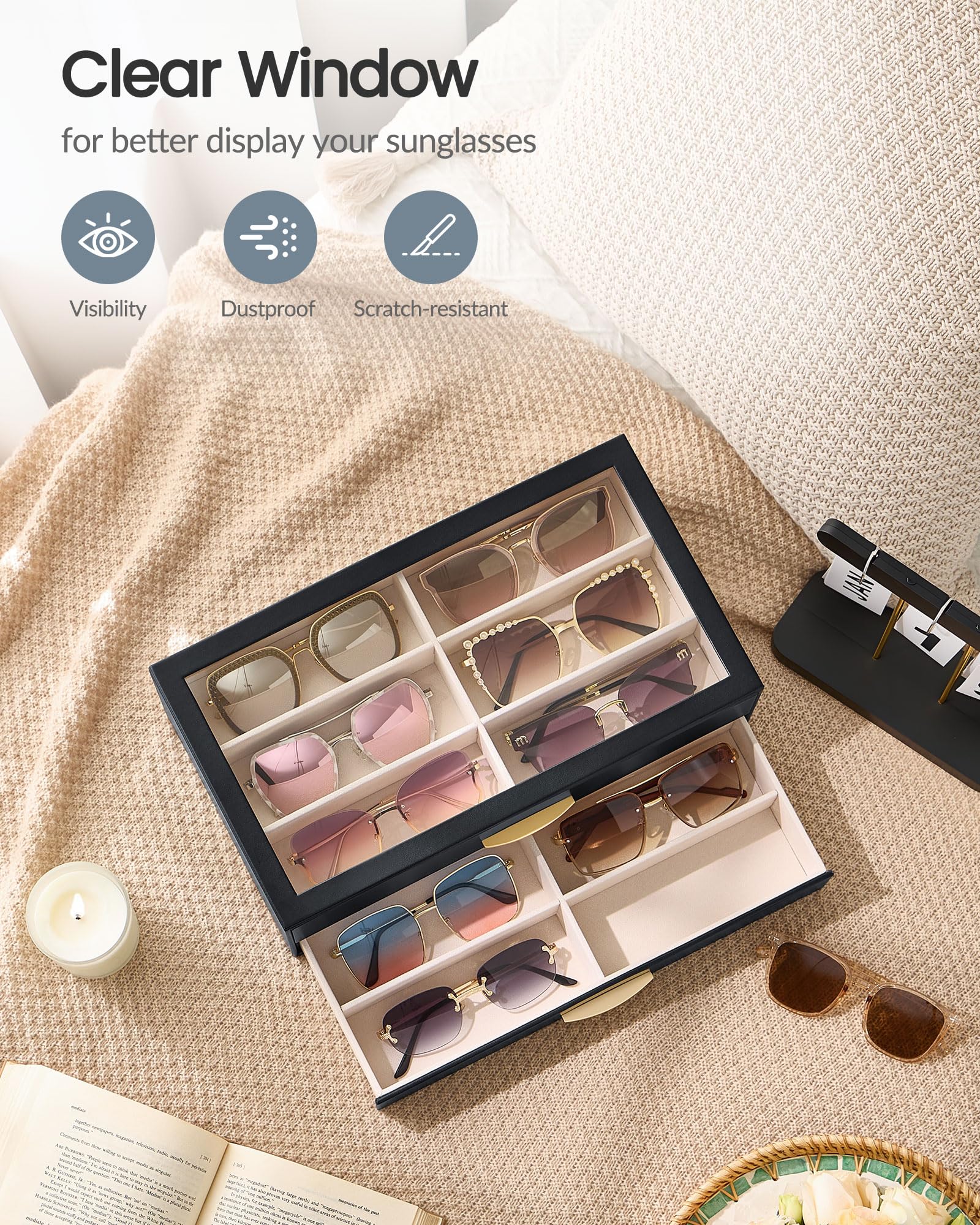 PU Eyewear Storage Box with Drawer