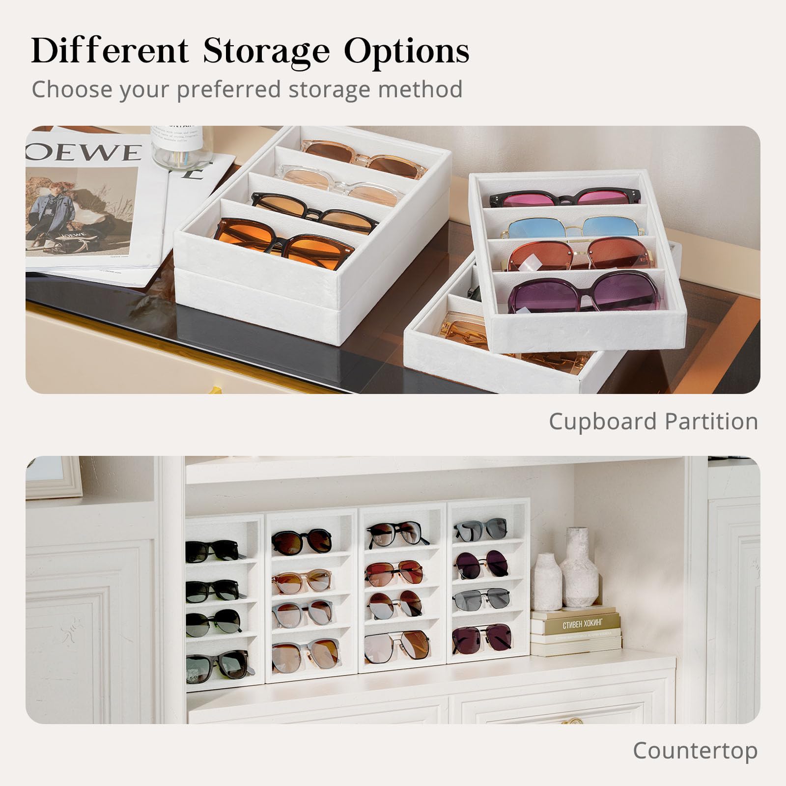 Velvet Sunglasses Organizer Tray