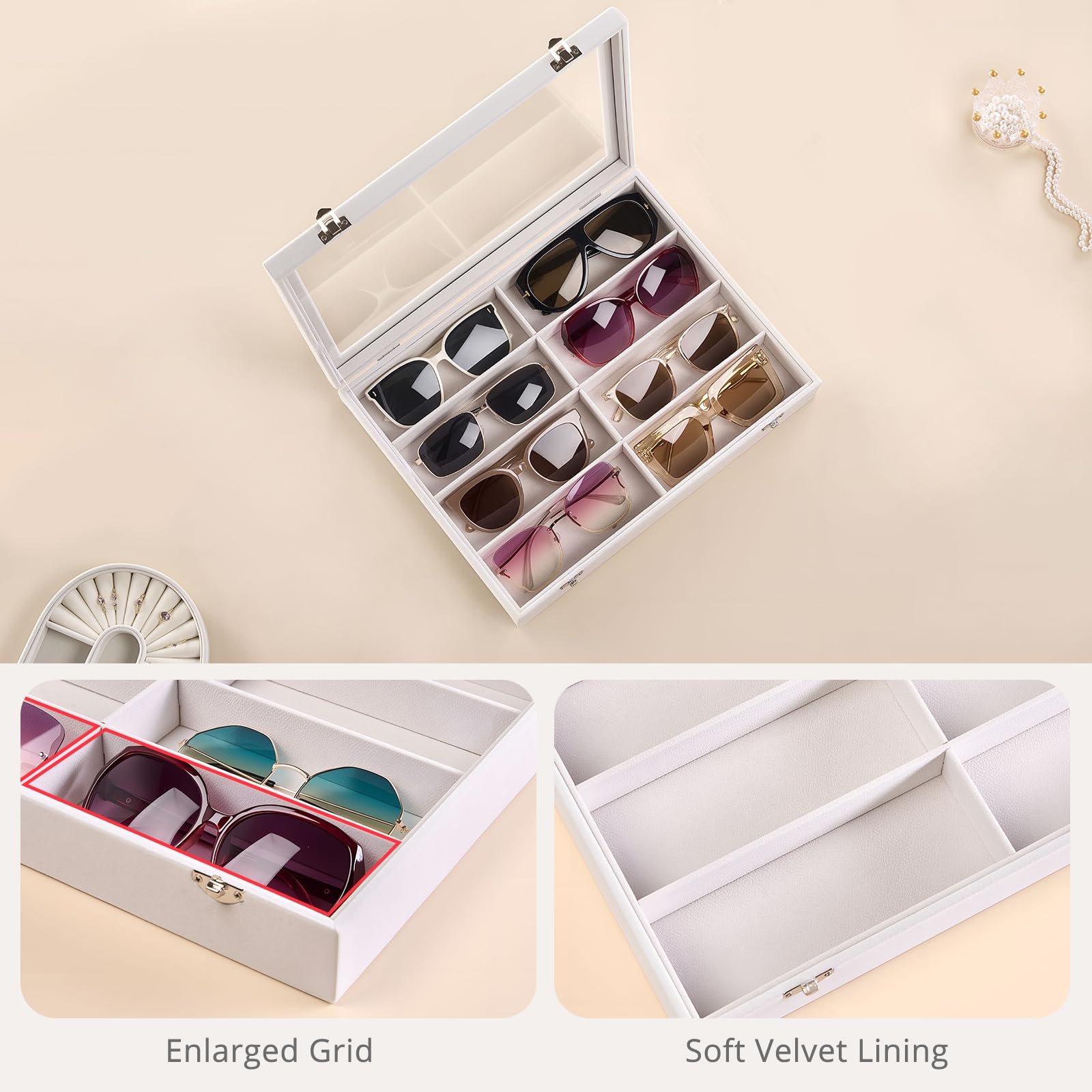 Velvet Sunglasses Organizer Tray