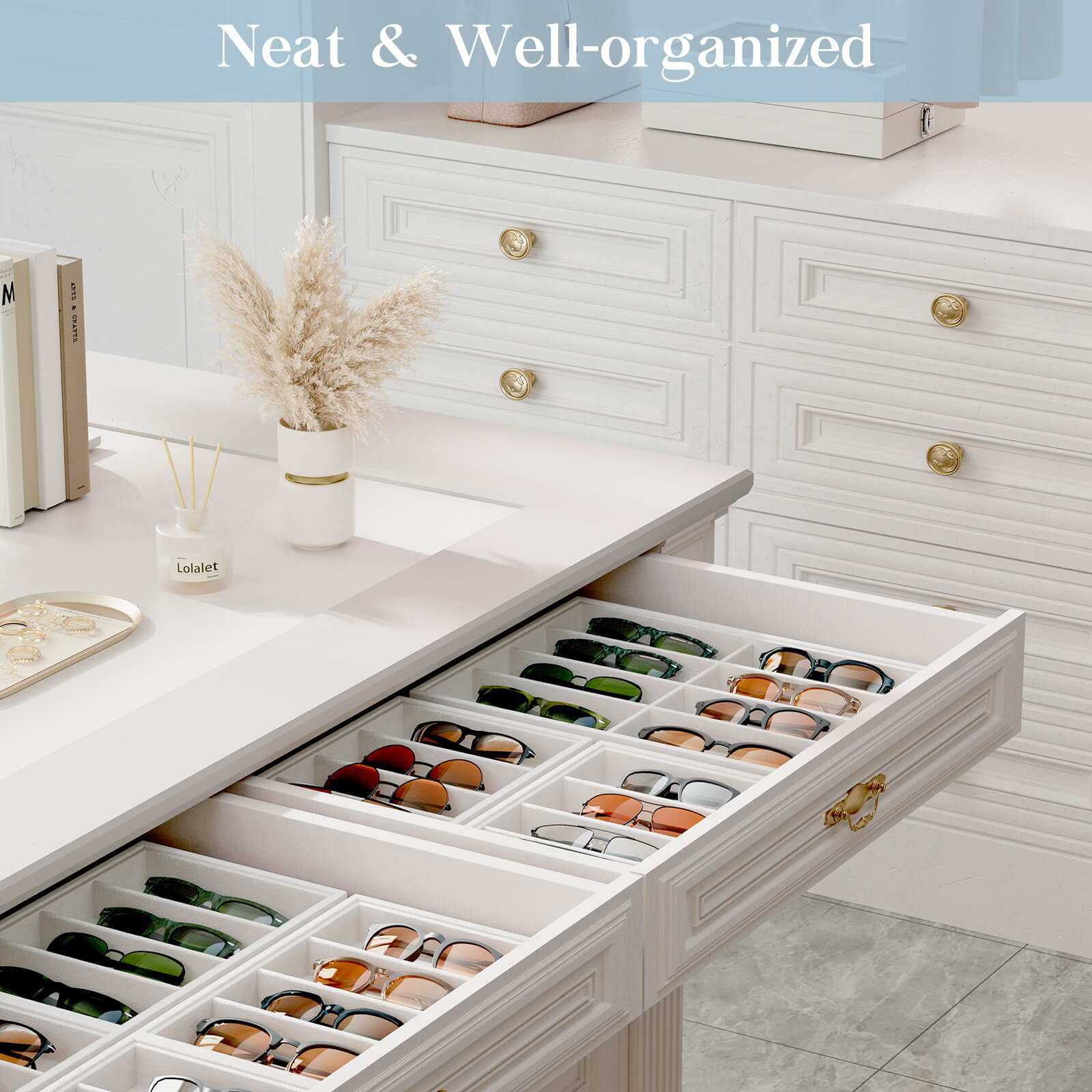 Velvet Sunglasses Organizer Tray