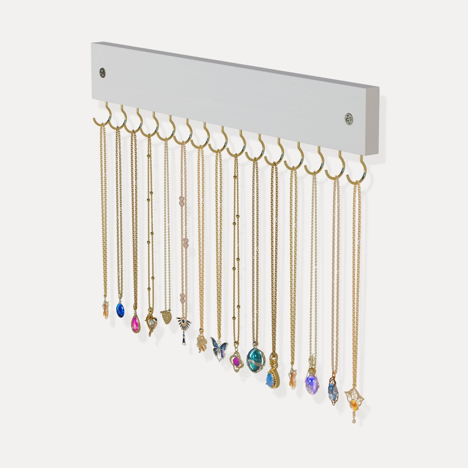 Wall Mount Wooden Necklace Organizer