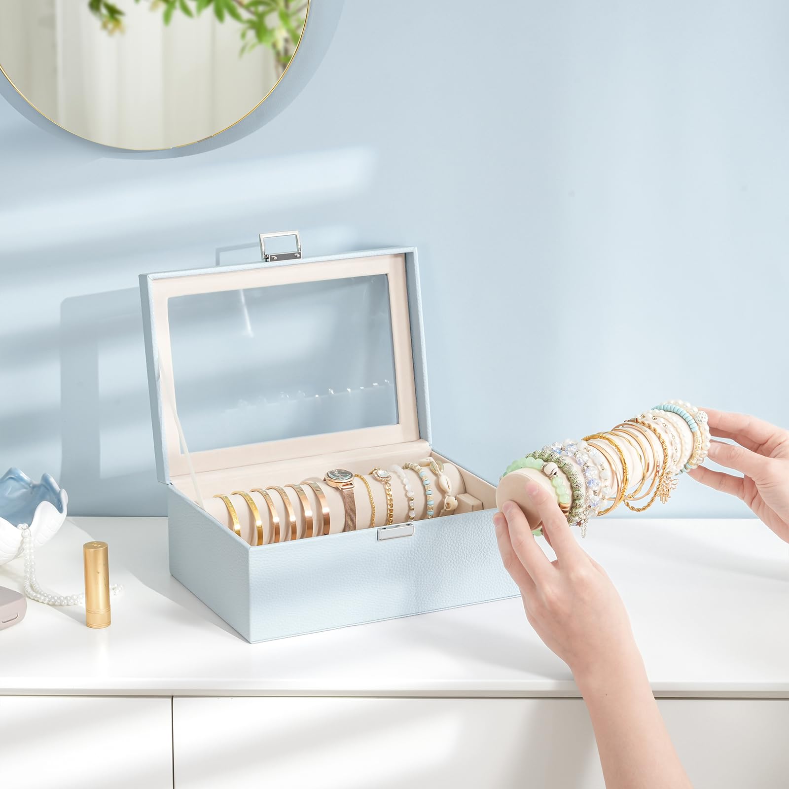 Bracelet Display Holder Clear Lid Jewelry Box