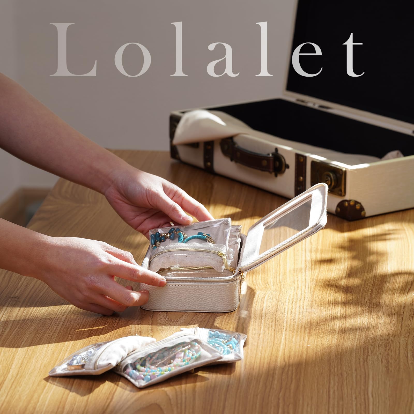 8 in 1 Travel Jewelry Case with Velvet Pouches