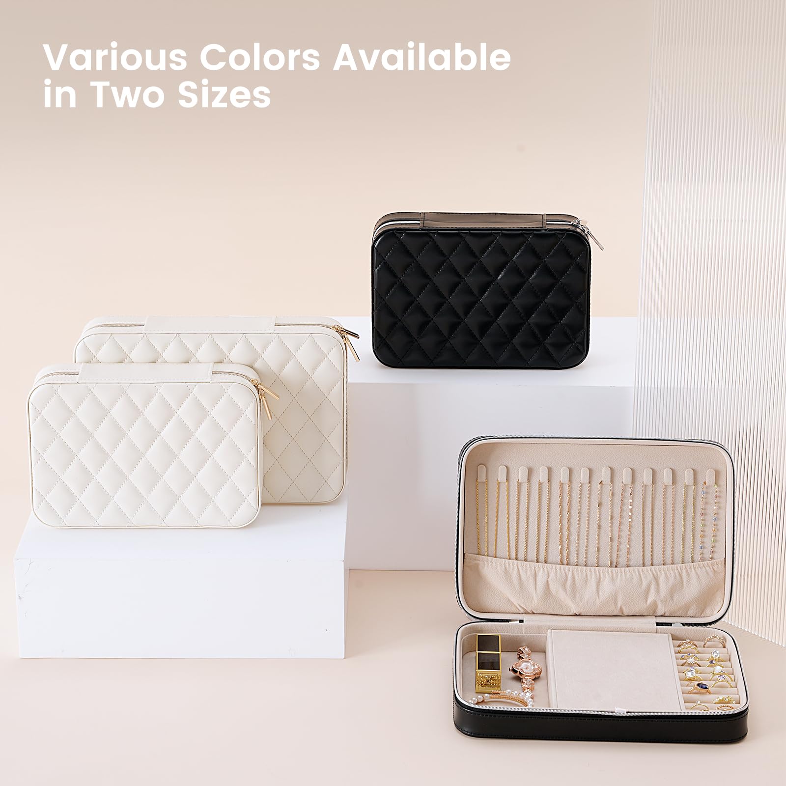 Travel Jewelry Organizer Box with Mirror