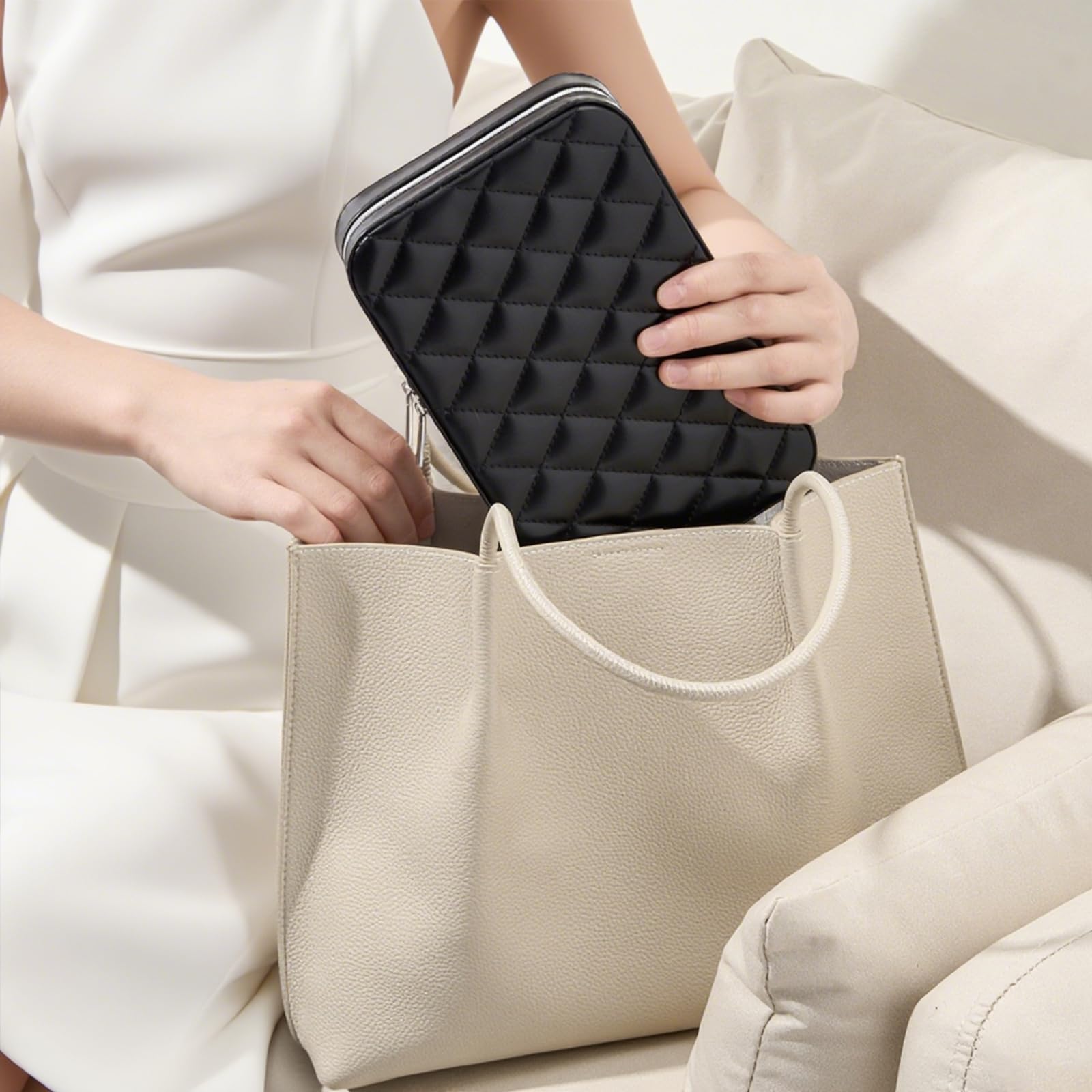 Travel Jewelry Organizer Box with Mirror