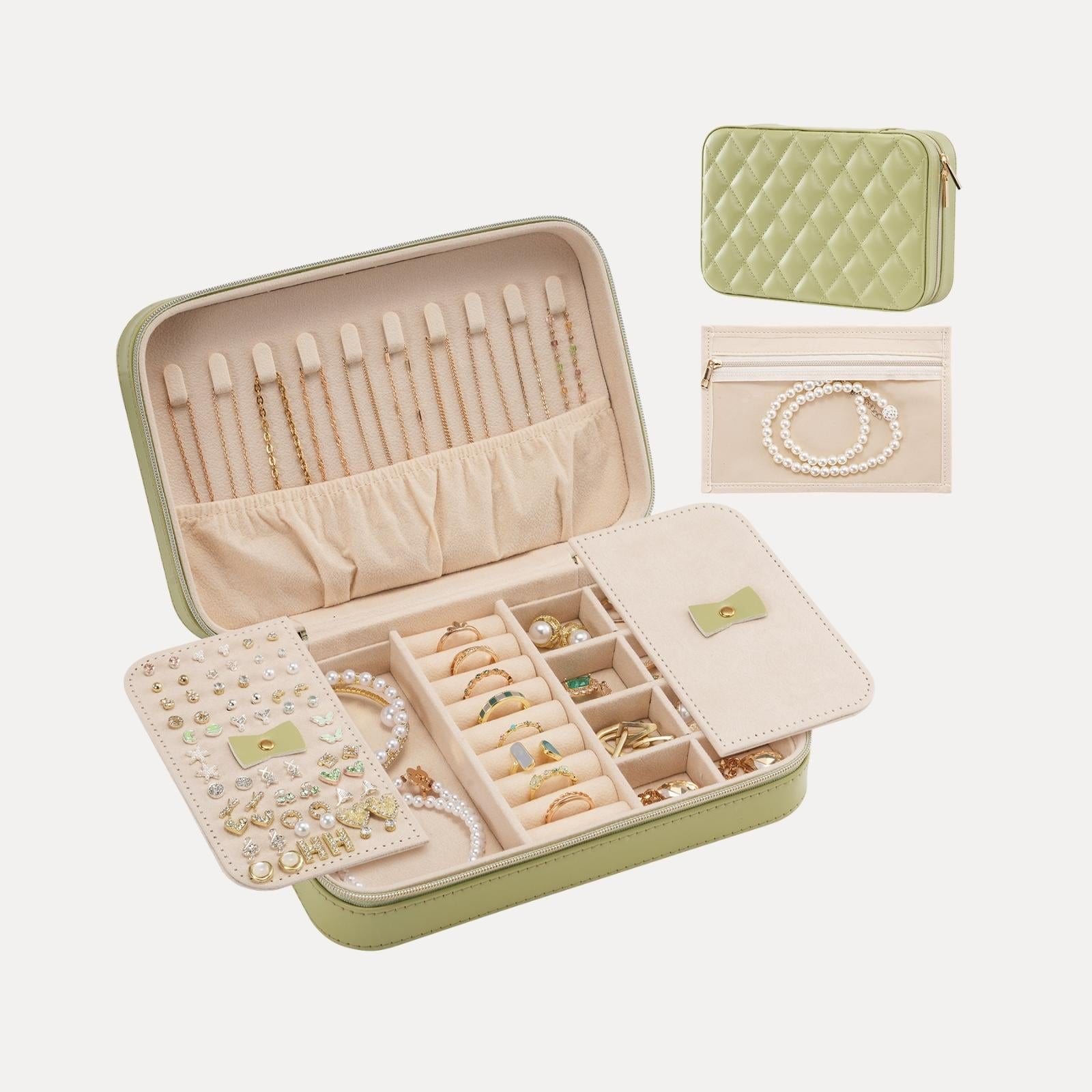 Travel Jewelry Organizer Box with Mirror