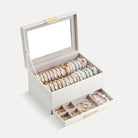 Lolalet bracelet holder organizer with a clear acrylic lid and a bottom storage drawer.