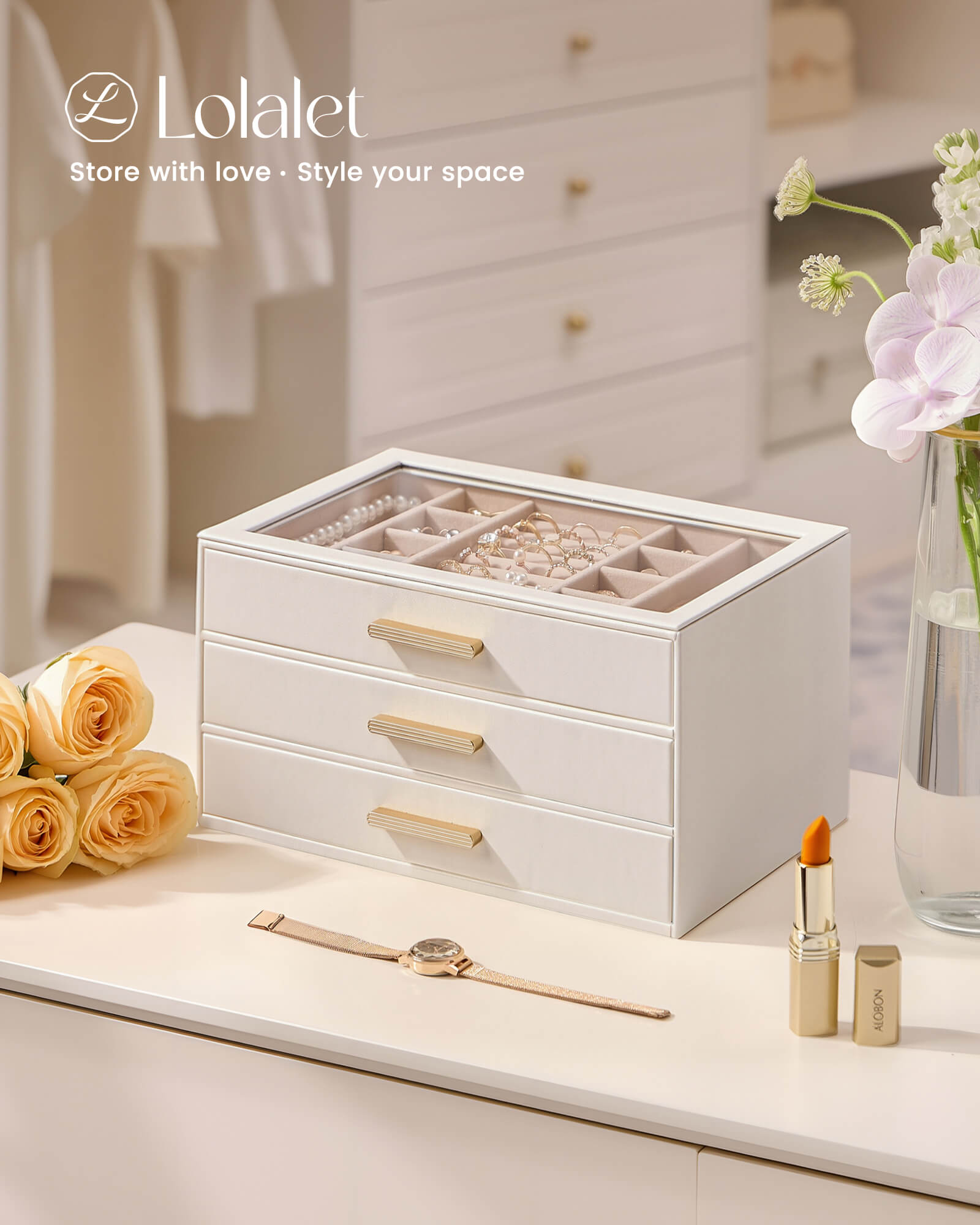 Luxury Leather Multi-Layer Jewelry Organizer