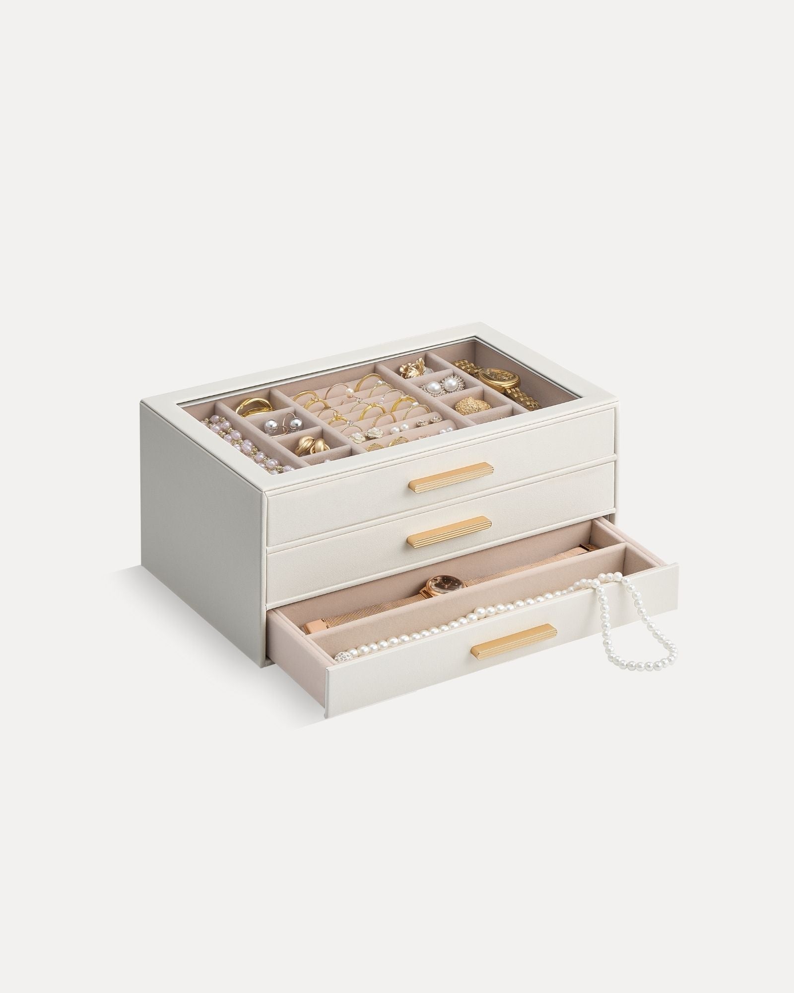 Luxury Leather Multi-Layer Jewelry Organizer