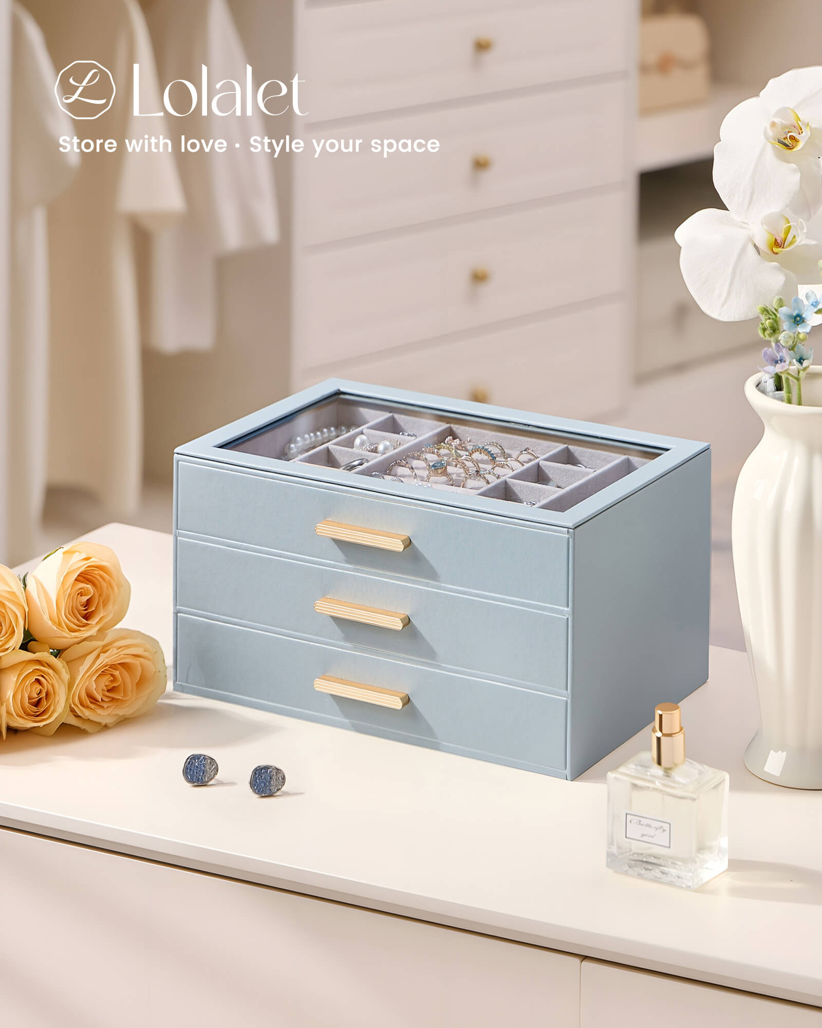 Luxury Leather Multi-Layer Jewelry Organizer