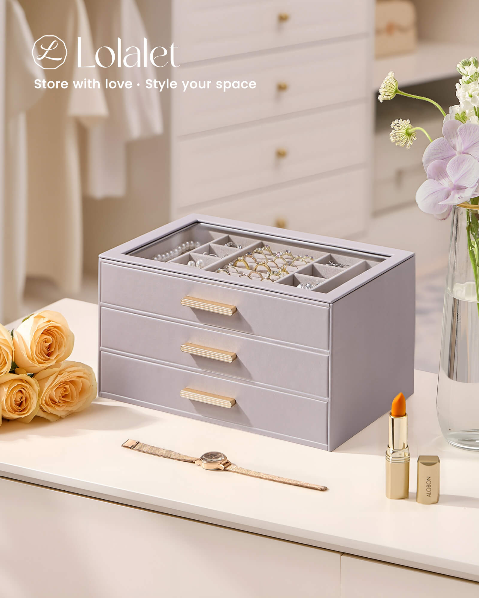 Luxury Leather Multi-Layer Jewelry Organizer