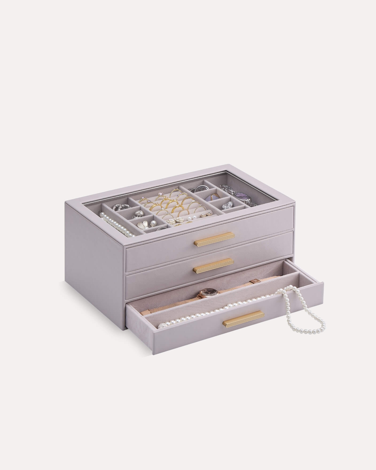 Luxury Leather Multi-Layer Jewelry Organizer
