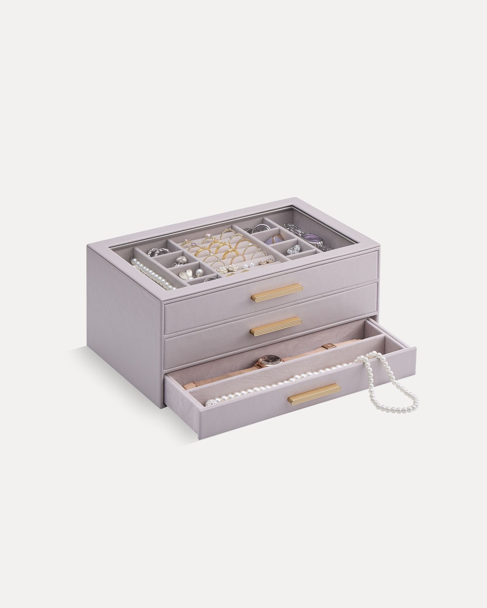 Luxury Leather Multi-Layer Jewelry Organizer